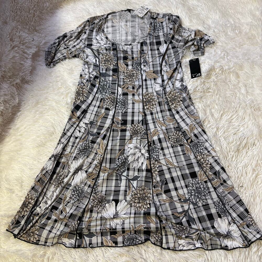 Sami & Jo Women’s Dress XL Black plaid floral
